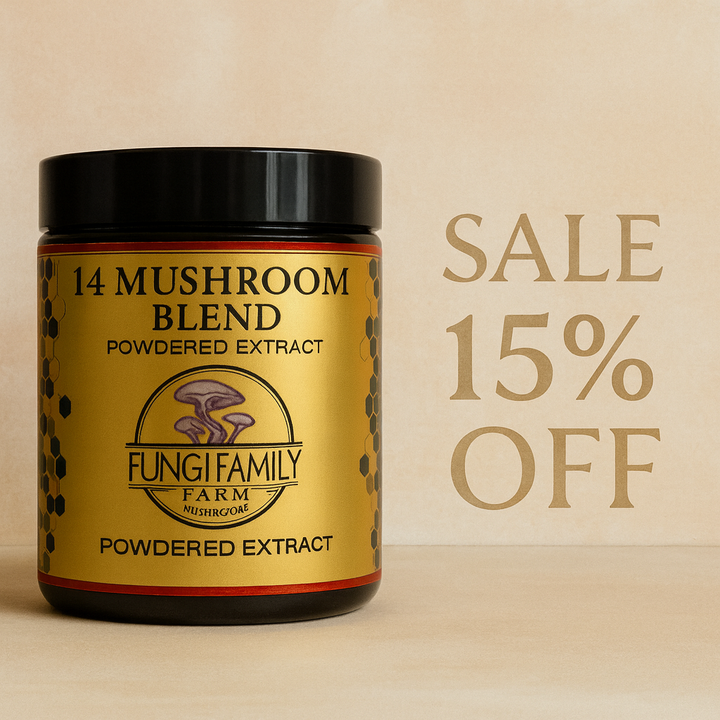 14 Mushroom Blend Powder Extract – Pure, Powerful, Full-Spectrum Wellness