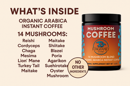 Instant Mushroom Coffee – 14-Mushroom Functional Blend