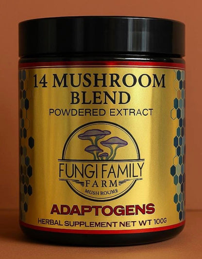 14 Mushroom Blend Powder Extract – Pure, Powerful, Full-Spectrum Wellness